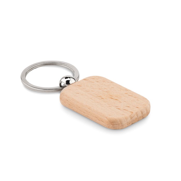 POTY WOOD - Houten sleutelhanger rechthoek