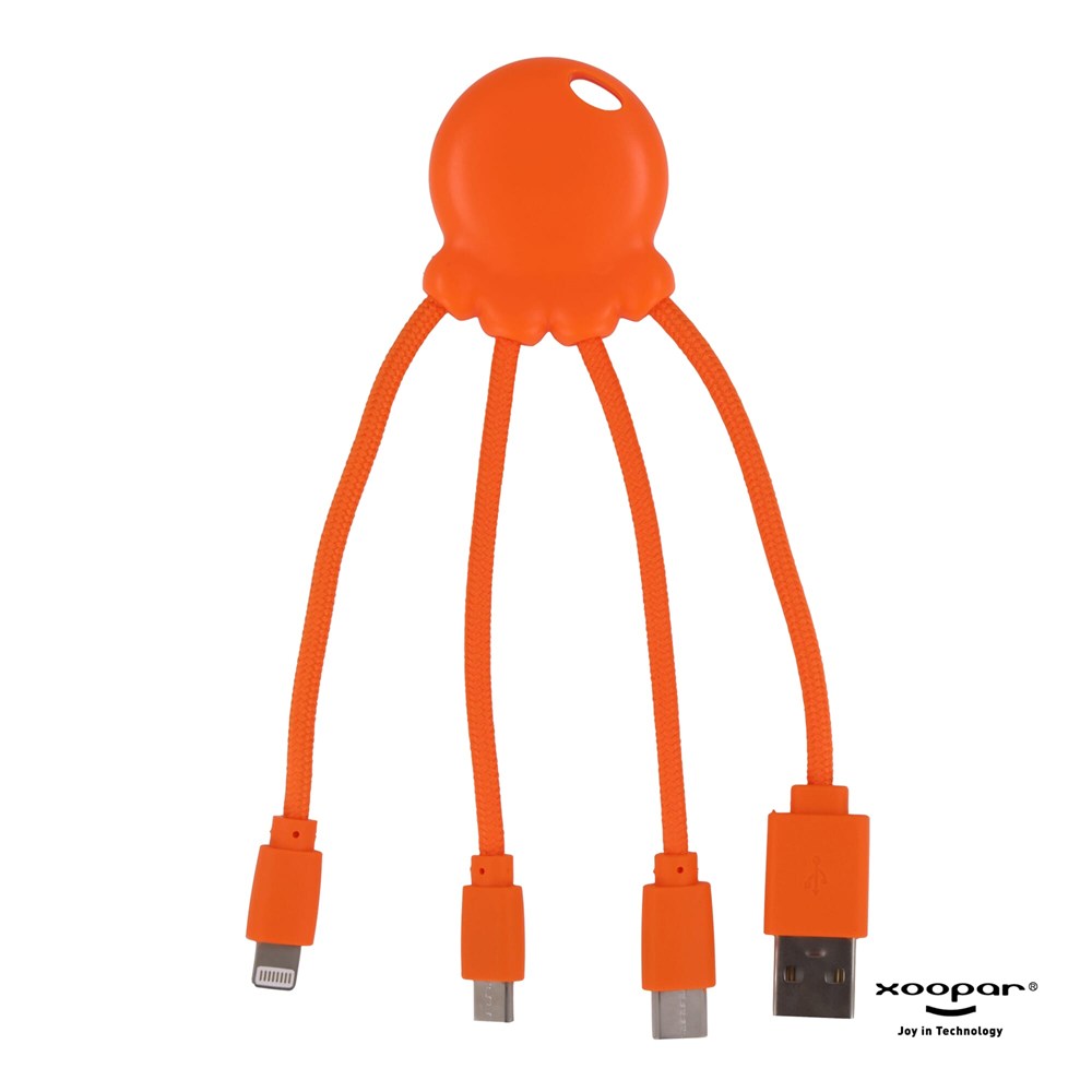2087 | Xoopar Eco Octopus Charging cable - Oranje