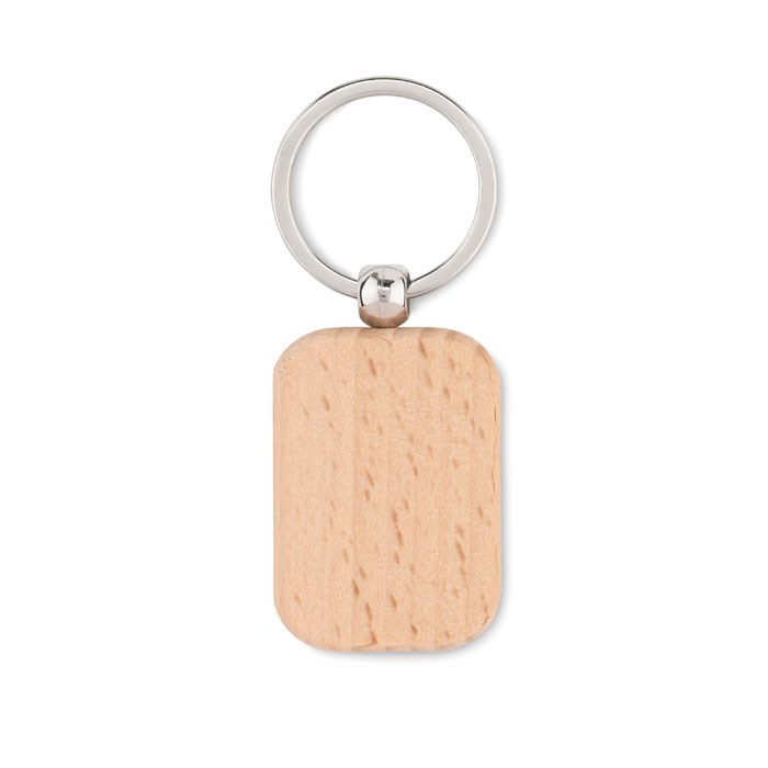 POTY WOOD - Houten sleutelhanger rechthoek