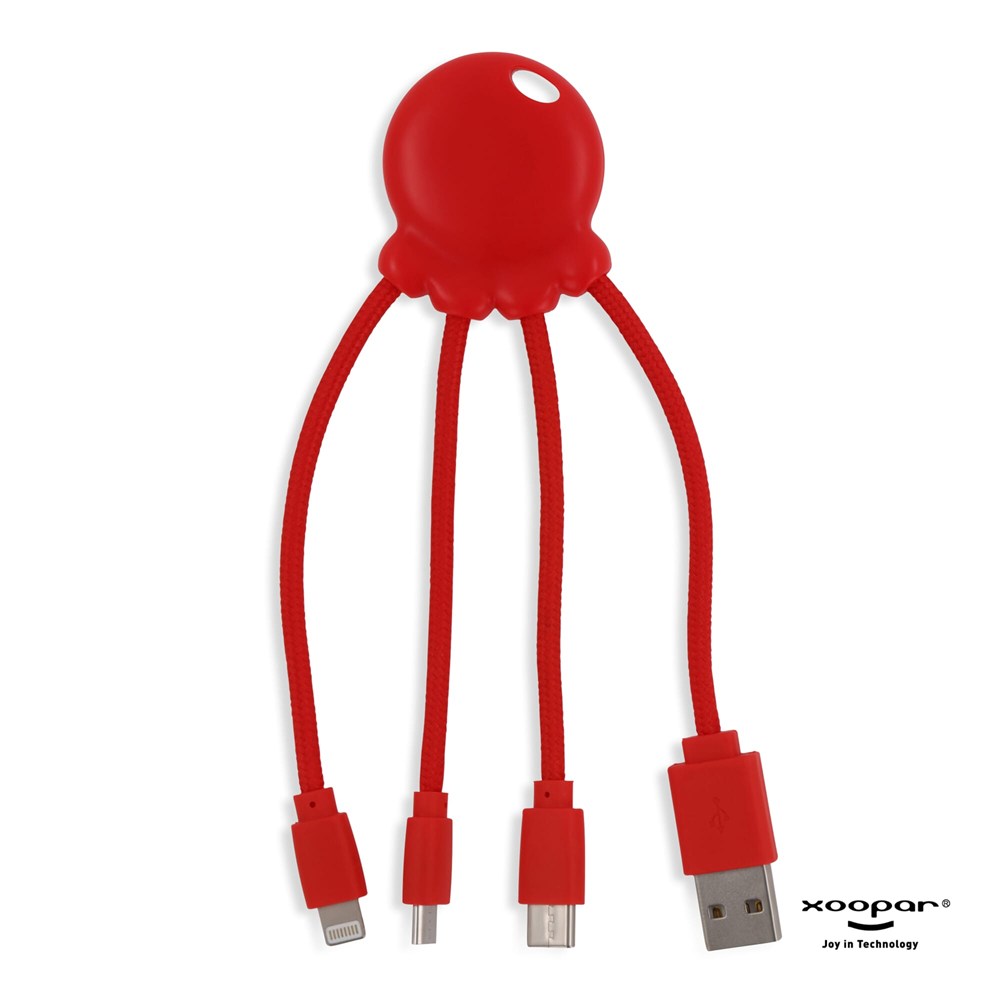 2087 | Xoopar Eco Octopus Charging cable - Rood