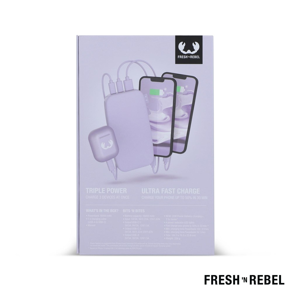 2PB18100 | Fresh 'n Rebel Powerbank 18000mAh USB-C Fast Charging 20W 2PB18100 | Fresh 'n Rebel Powerbank 18000mAh USB-C Fast Charging 20W