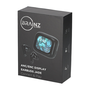 BRAINZ ANC/ENC Display Earbuds Jade Zwart